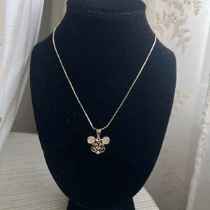 🩷- Gold smiling Mickey Pendant Necklace